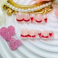 thumbnail image 2 of Press on Nails NEWSPIED, diseño de corazón con punta francesa para San Valentín, 2 of 7