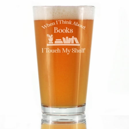 Bevvee Pint Glass 16 oz Touch My Shelf Book Lover Beer Enthusiast Gifts Beer Glasses