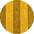thumbnail image 1 of Ahgly Company Indoor Round Abstract Yellow Modern Area Rugs, 4' Round, 1 of 4