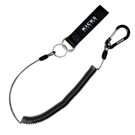 KICK S TACKLE | Premium Compact & Lightweight Kayak Fishing Rod-Paddle-Measuring Board Leash W/ Velcro Strap & Case(1 Pack)