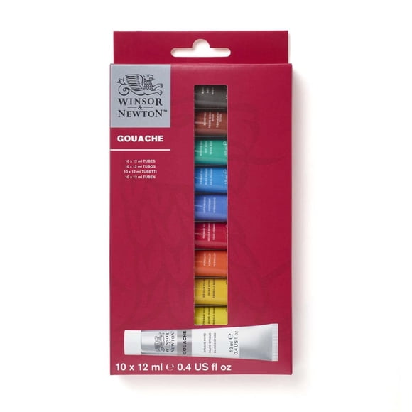 Set de pintura gouache Winsor & Newton, 10 tubos, 12 ml (0,4 oz)