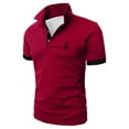 thumbnail image 5 of Breathable Mesh Polo Shirts for Men Short Sleeve Casual Loose Fit Knit Golf Top Summer Lightweight Out Sport Tee Mens Wine 2XL, 5 of 6