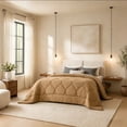 thumbnail image 5 of Bestier Queen Duvet Insert Comforter | Plant‑Based Sorona Fill Bedding Alternative to Down | Sofft Fluffy Hypoallergenic Skin-Friendly for All Season, Machine Washable, Mocha/Caramel (90x90 inches), 5 of 10