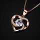 thumbnail image 3 of Collar de mujer de oro rosa Brillar colgante de corazón de plata 925 guardián del amor circonita cúbica, 3 of 5