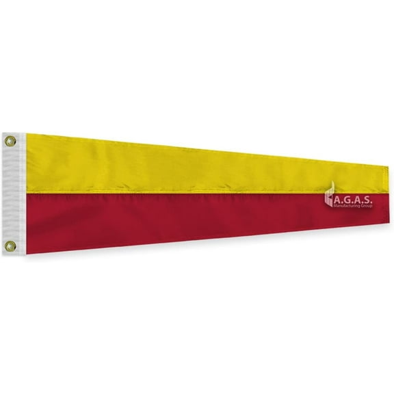 AGAS No 7 Pennant Code of Signals - 16 In x 3 Ft - Printed 200 Nylon - Quadruple Stitched Edges - Solid Brass Grommets Canvas Heading - Number 7 Signal Flag - Size 2.