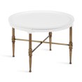 thumbnail image 1 of Kate and Laurel Valdi Modern Round Coffee Table, 26 x 26 x 19, White and Antique Gold, Glam Circle Living Room Table with Geometric Metal Base and Raised Edge Tabletop, 1 of 10