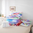 thumbnail image 4 of Erosebridal Cartoon Unicorn Bed in a Bag Twin size, Glitter Rainbow Bed Set, Monogrammed E Reversible Bedding Twin Size, Breathable Room Decor, 7 Pieces, 4 of 6