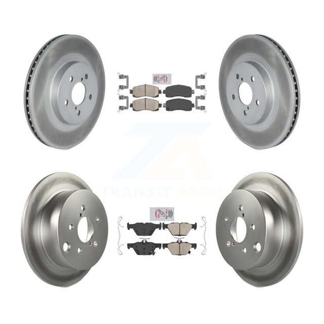 Transit Auto Front Rear Ceramic Pads and Coated Disc Brake Rotors Kit for Car Subaru Crosstrek KGA-105130