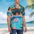 thumbnail image 3 of Pofeuu Tropical Poolside Relaxation Print Hawaiian Shirt for Men Sleeves Casual Button Down Summer Beach Dress Shirts T-Shirts,XX-Large, 3 of 7