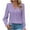 Purple, variant on Casual Women's Tops Fashion Plus Size Women's Fall Solid Color Long Sleeve V-Neck Lace Splicing Hollow Sleeve Women's Shirt