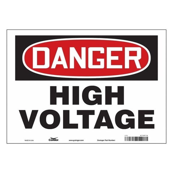 Condor Safety Sign,10 inx14 in,Vinyl 479P74