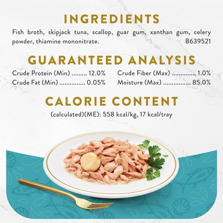 Purina Fancy Feast Appetizers Wet Cat Food Broth Tuna with a Scallop Topper 1.1 oz Tray