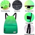 thumbnail image 2 of Bolsa con cordón impermeable, mochila deportiva para hombres, mujeres y niñas (51-verde), 2 of 3
