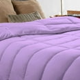 thumbnail image 3 of 1 Piece Luxury Long Box Pattern Comforter By D.N.G. BEDDINGS Premium Super Soft, All Season, 800 Thread Count, 100% Egyptian Cotton, Oversized Super King Size Lilac Color, 3 of 5