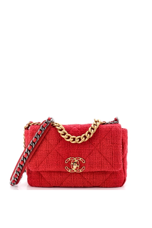 Pre-Owned 19 Flap Bag Quilted Tweed Medium By Rebag