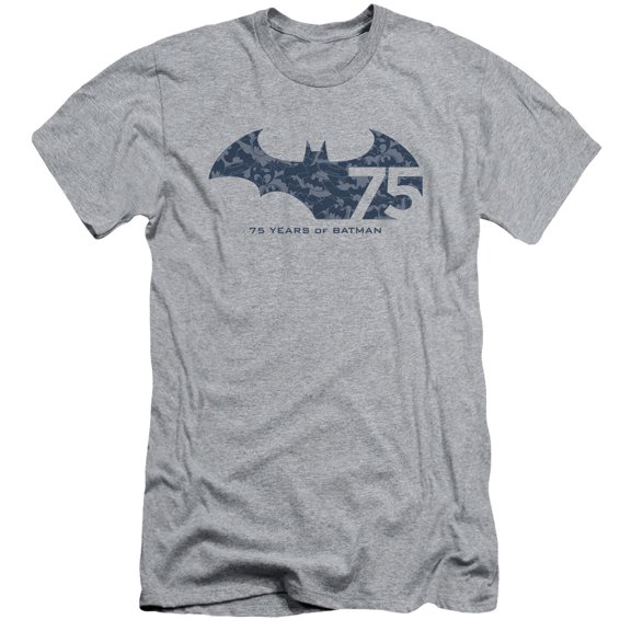 Batman 75 Year Collage S/S Adult 30/1 T-Shirt-Athletic Heather