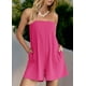 thumbnail image 3 of Pantalón corto sin tirantes ReachMe para mujer, rosa intenso, con bolsillos, 3 of 6