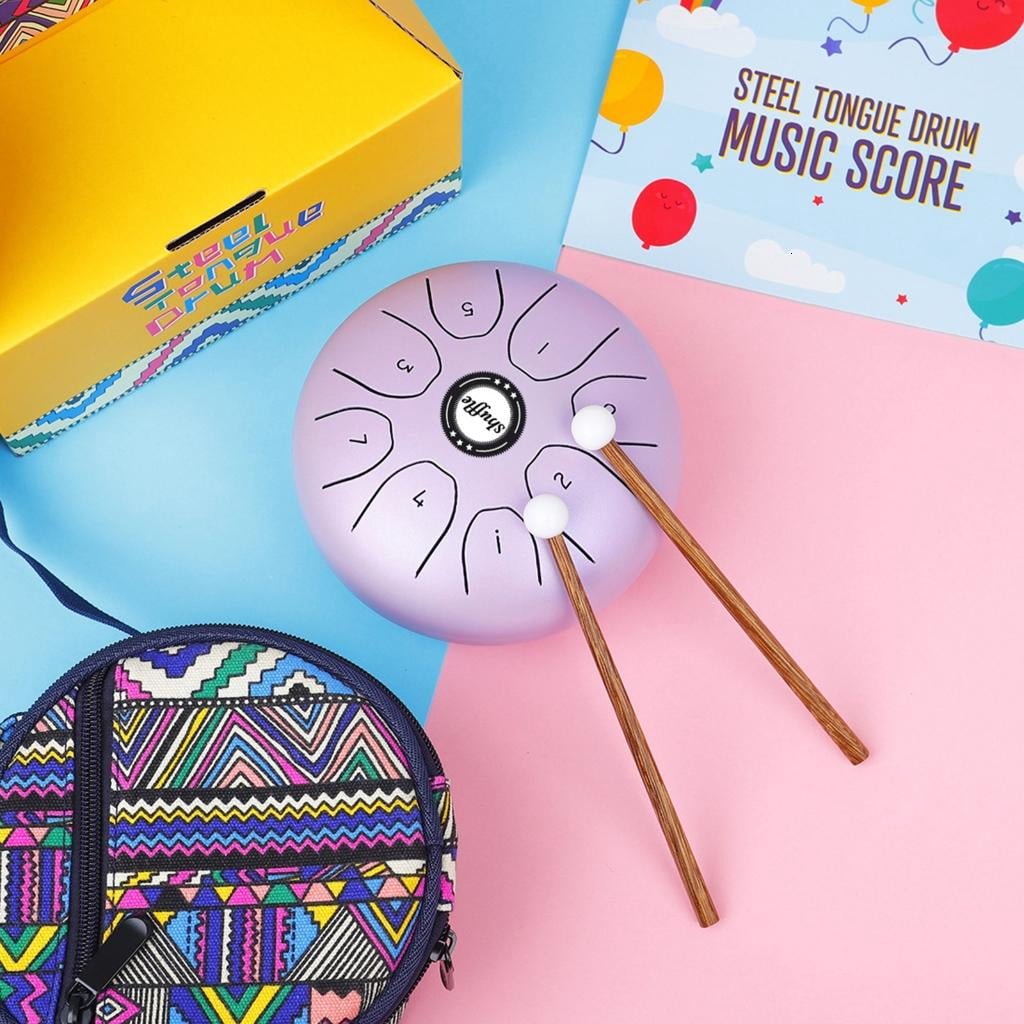 Yihuala Steel Tongue Drum 5.5In 8 Notes Ethereal Drum Tone C Keys Handpan Drum Percussion Musical Instrument with Drumstick