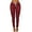 Wine Red, variant on Huanledash Casual Women Solid Color Skinny Cargo Pants Pockets Drawstring Joggers Trousers