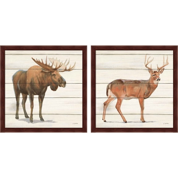 Great Art Now Northern Wild by James Wiens, 2 Piece Framed Art Set Each 13"W x 13"H