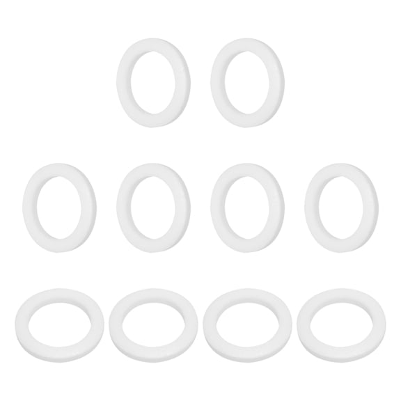 Uxcell 10 Pcs PTFE Flat Washers Sealing Spacer Flange Gasket for Machines Pipe Valves Oil Gas Industries 14x20x2mm