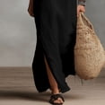 thumbnail image 6 of FAIWAD Linen Dress Women V Neck Sleeveless Side Slit Maxi Dresses Loose Casual Flowy Boho Sundress, 6 of 9