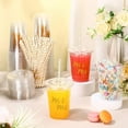 thumbnail image 5 of 50 Sets Mr & Mrs Plastic Cups with Lids and Straws 16 oz Disposable Cups Clear Cold Beverage Drinking Cups Bulk Party Favors for Home Birthday Party Supplies, 5 of 6