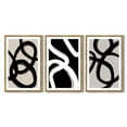 thumbnail image 2 of SHENIFY Black Abstract Wall Art 16x24in3pcs Natural Framed Decor Duotone Minimal Dark Brush Stroke Prints Shapes Illustrations Modern Art Decorative Ready To Hang, 2 of 5