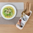 thumbnail image 4 of EGNMCR Household O-ak Base Cutlery Storage Box, Kitchen Draining Chopsticks Spoon Box, Split Storage Compartment,, 4 of 8