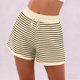 thumbnail image 5 of TaTaai Women's Striped Elastic Waist Shorts Ribbed Design with Drawstring and Side Pockets Loose Casual Shorts for Beach and Daily Activities Gift, 5 of 5
