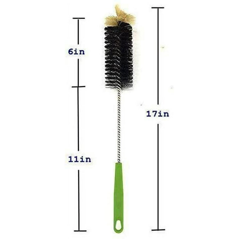 Long Bottle Cleaning Brush 17 inch Extra Long Brush for Washing Narrow Neck Beer, Wine, Tea Coffee Cup,Kombucha, Water Bottles,Decanter, Narrow Neck