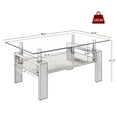 thumbnail image 5 of CQSXDA Modern Tempered Glass Brown 39.2"L x 23.4"W x 17.7"H Coffee Table Living Room Easy Assembly, 5 of 12