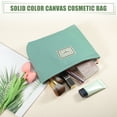 thumbnail image 2 of Unique Bargains Canvas Cosmetic Bag Canvas Zipper Makeup Pouch Makeup Bags Travel Women's Make Up Bag for Lipstick Green, 2 of 7