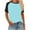 Sky Blue, variant on Miluxas Women's Short Raglan Sleeve T-Shirts Casual Color Block Tops Green S(S)