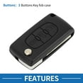 thumbnail image 3 of Carcasa de llave remota de entrada sin llave de 3 botones Unique Bargains para Citroen Berlingo B9, 3 of 7