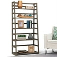 thumbnail image 2 of Simpli Home Acadian Wood 63" x 30" Transitional Ladder Shelf Bookcase in Farmhouse Gray, 2 of 10