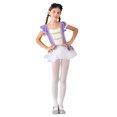 thumbnail image 4 of MSemis Robe de Danse Ballet pour Filles Enfants Justaucorps Fée Princesse Jupe Tutu Tenue de Fête Costume de Performance de Cirque Violet 6, 4 of 8
