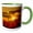 Green/White, variant on 3drose, Usa, Arizona, Tucson, Orange Sunset over Saguaro National Park, 15oz Mug