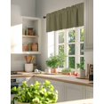 thumbnail image 6 of Dark Green Window Valance Curtain Simple Solid Color Rod Pocket Short Curtain for Living Room, Bedroom & Kitchen Window Decor 42x18in, 6 of 8