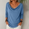 thumbnail image 2 of SnZhen Women Casual Long Sleeved Tops Women Spring/Fall Plain Long Sleeve Comfortable Loose T-Shirt Top, 2 of 5