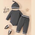 thumbnail image 5 of HCNTES Baby Boy Winter Clothes Baby Boys Outfit Newborn Baby Boy Clothes Ribbed Knitted Long Sleeve Rompers Fall Winter Outfits Pants Sets Gifts for Boys 0 3 6 9 12 Months, 5 of 7