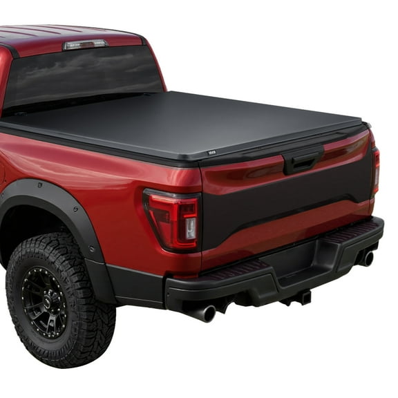 VEVOR Soft Roll-Up Truck Bed Tonneau Cover, Compatible with 2015-2025 Chevy Colorado/GMC Canyon CREW SHOR, Fits 5.2 ft (5 ft 2 in/62 in) Bed, PVC Tonneau Cover with Three Aluminum Alloy Support Bars