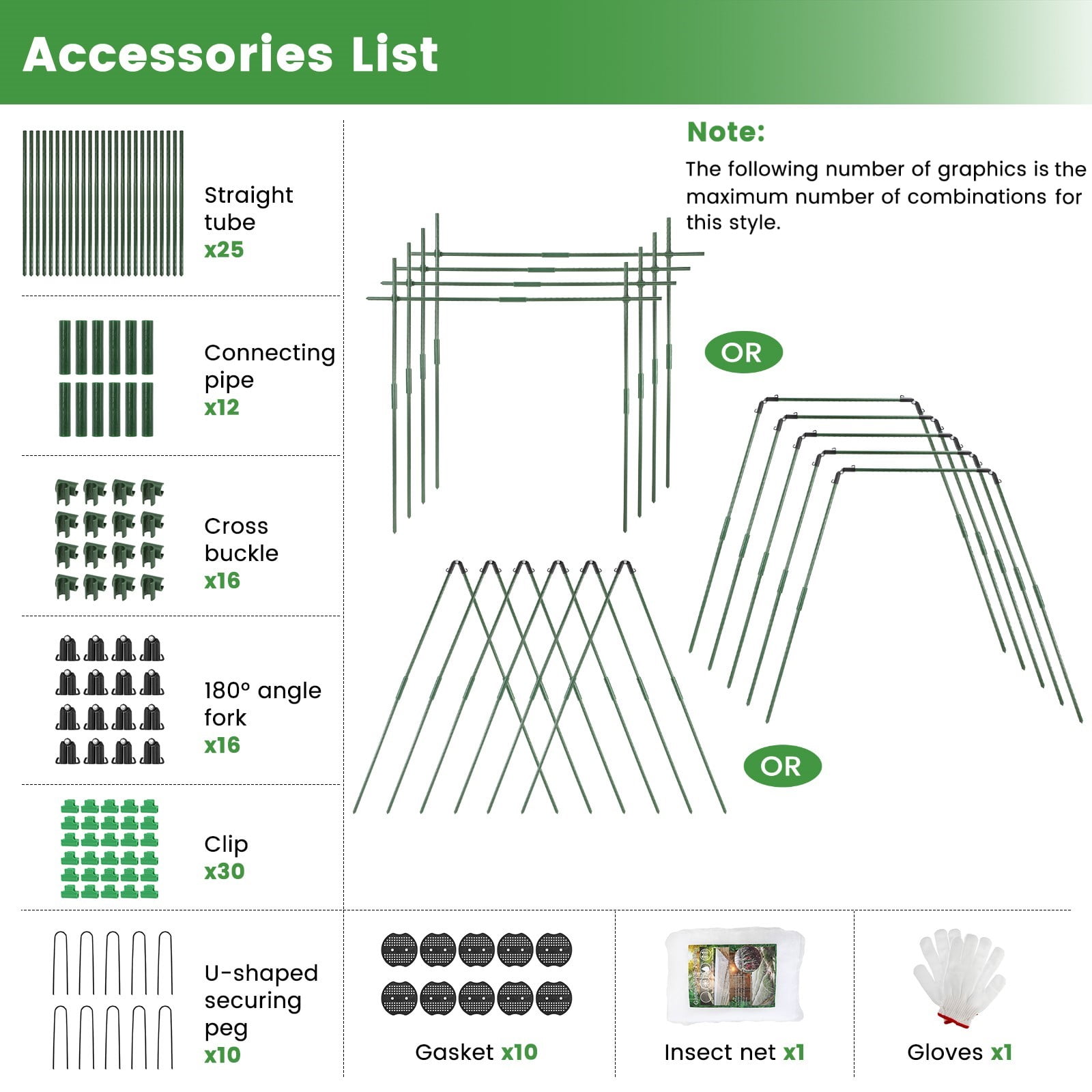 BEAMNOVA Garden Mesh Netting Kit with Support Pole - 8 x 24 ft Plant Cover with Bracket for Vegetable Fruits Flowers Vine Plants Climbing