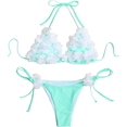 thumbnail image 1 of Conjunto de bikini triangular con apliques para mujer, conjunto de bikini halter sin varillas y tanga lateral Verde (Mint Green) G Verde (Mint Green) G Xishao ropa, 1 of 2