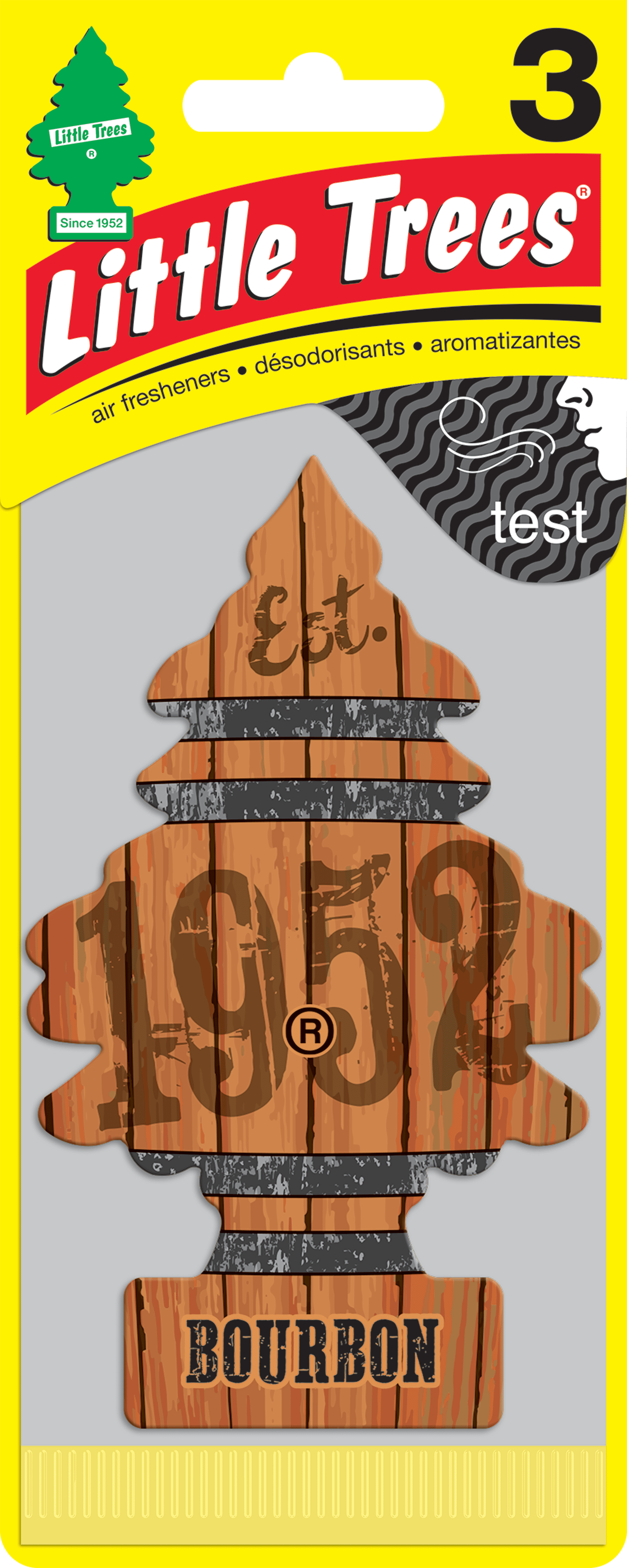 Little Trees Bourbon Scent Air Freshener, 3 Count