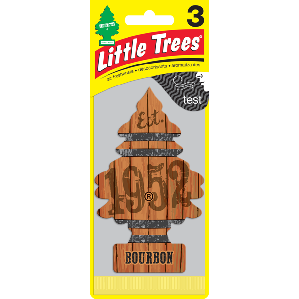 Little Trees Bourbon Scent Air Freshener, 3 Count