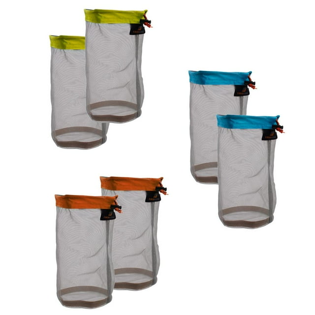 6pcs Saco de Almacenamiento DYNWAVEMX Para Equipos de Senderismo Y Camping Saco de malla ultra ligera