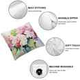 thumbnail image 4 of Nawypu  Floral Throw Pillow Cushion Cover, Hydrangea Flower Bouquet in Watercolor Blossoms Botany Petals Image, Decorative Square Accent Pillow Case, Forest Green Yellow Pink 2pcs, 4 of 6