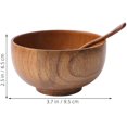 thumbnail image 2 of czcpp-1set Wooden Soup Spoon Wooden Bowl with Spoon Unbreakable Cereal Bowls Rice Soup Mixing Bowls for Salad Dressing Dip Sauce Nuts Candy Fruits Vegetable Bowl Serving（random style）, 2 of 4