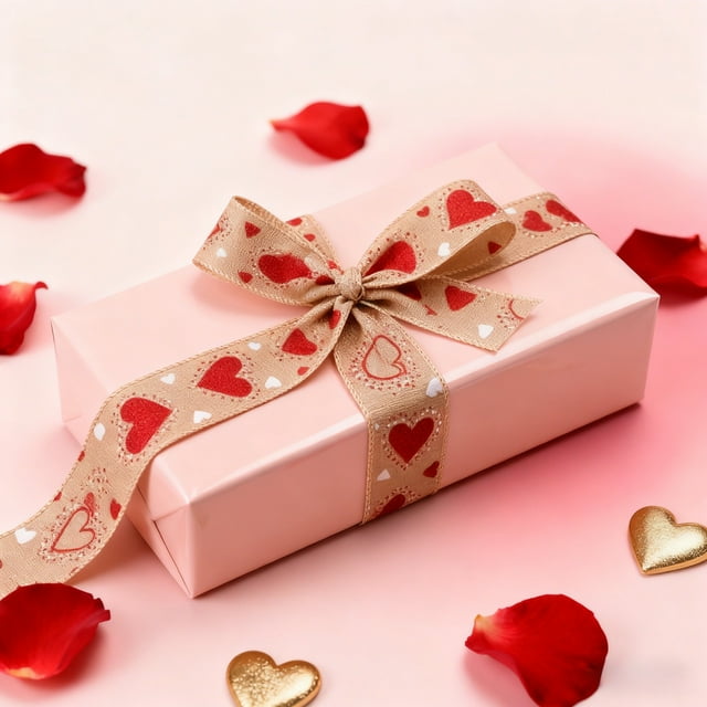 Valentine's Day Satin Ribbon For Wrapping And Crafting Projects